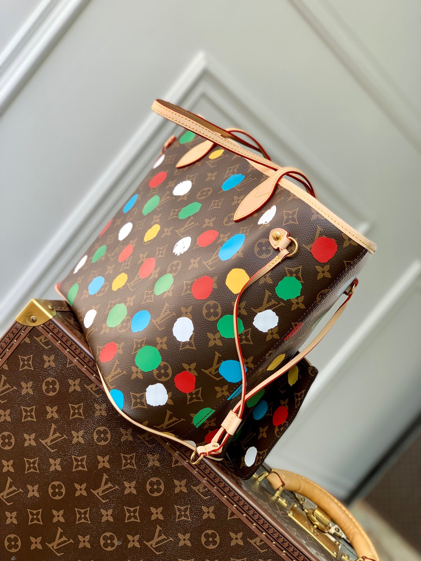 L-V Yayoi Kusama Neverfull MM M46381