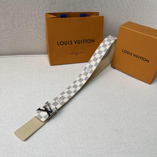 L-V Damier Azur Belt Gold/Silver