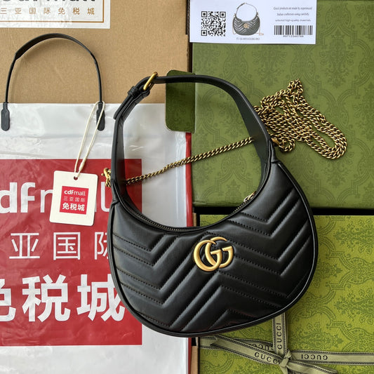 Gucci Marmont half- moon shaped mini bag