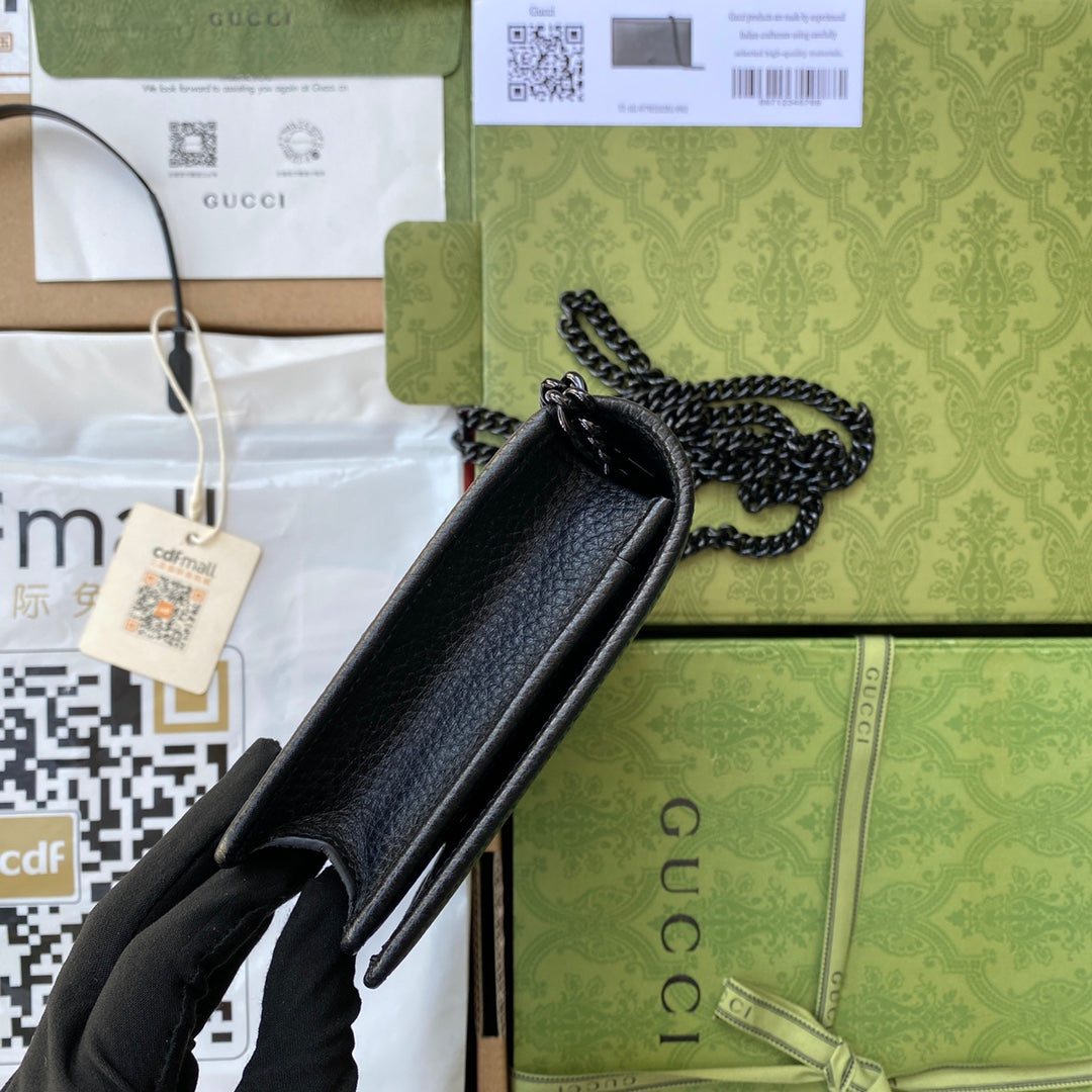 G-ucci GG Marmont Mini-Tasche aus Leder mit Kette – Marken Outlet