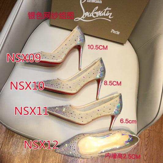 Louboutin Mesh Diamond Heels