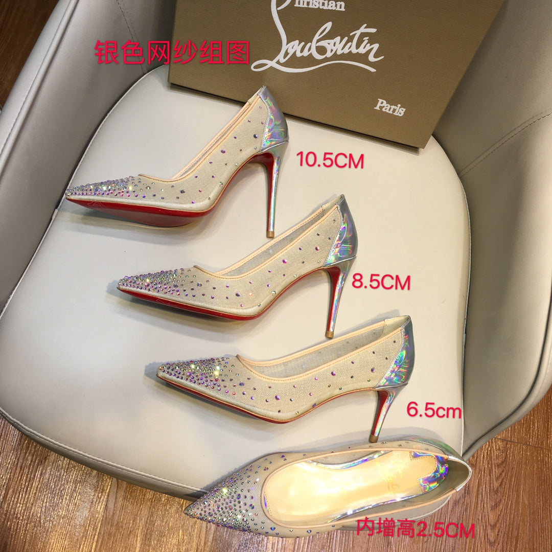 Louboutin Mesh Diamond Heels – Marken Outlet - Main Image